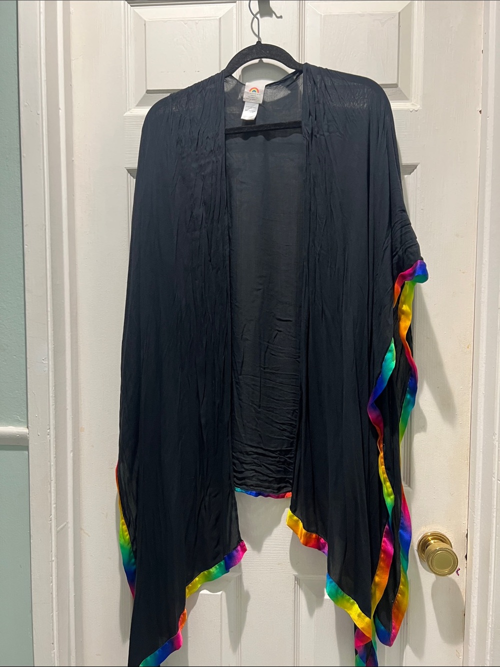 Kurt Geiger Black Swim Coverup with Rainbow Trim